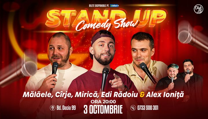 Stand up Comedy cu Mălăele, Cîrje, Mirică - Alex Ioniță & Edi Rădoiu