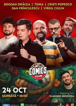 Stand-up cu Cristi Popesco, Toma, Drăcea, Dan Frînculescu și Virgil la ComicsClub!