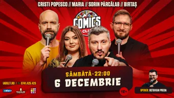 Stand-up cu Cristi Popesco, Maria Popovici, Sorin Pârcălab și Dan Birtaș la ComicsClub!