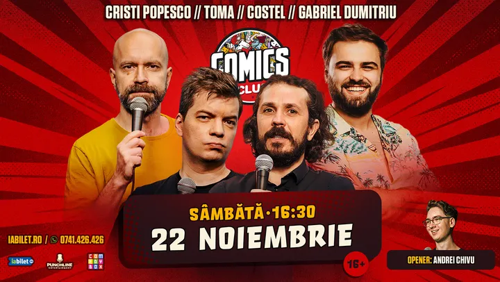 Stand-up cu Cristi Popesco, Toma, Costel și Gabriel Dumitriu la ComicsClub!
