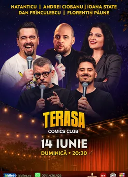 Stand-up cu Natanticu, Ciobanu, Frînculescu, Ioana State și Păune pe Terasa ComicsClub!