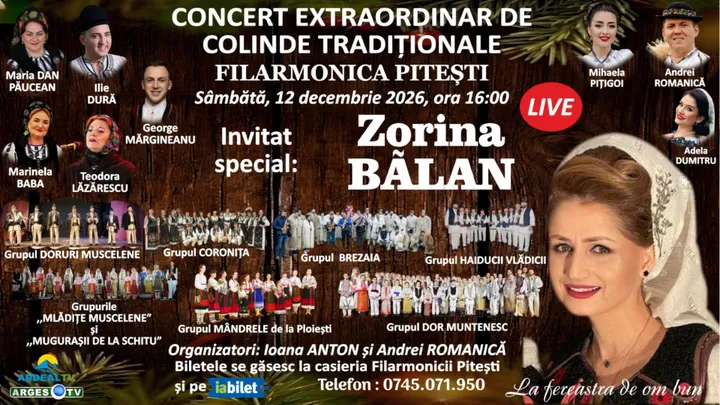 Pitesti: Concert extraordinar de colinde traditionale romanesti „La ferestră de om bun”