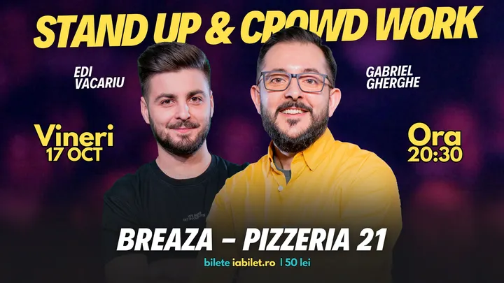 Breaza: Stand-Up & Crowdwork pe terasă cu Gabriel Gherghe și Edi Vacariu