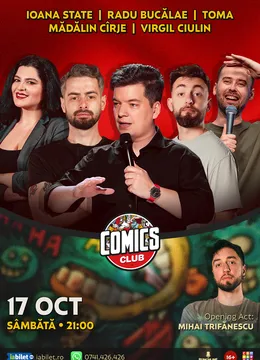 Stand-up cu Radu Bucălae, Toma, Mădălin Cîrje, Ioana State și Virgil la ComicsClub!