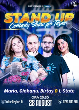 Stand Up Comedy cu Maria, Birtaș, Ioana State & Andrei Ciobanu la Terasa TNB