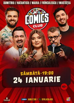 Stand-up cu Natanticu, Maria Popovici, Gabriel Dumitriu, Frînculescu și Mustățea la ComicsClub!