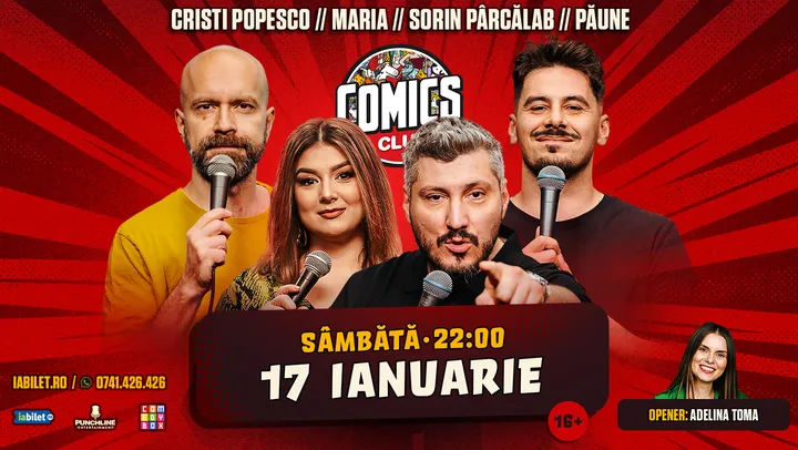 Stand-up cu Cristi Popesco, Toma, Sorin Pârcălab și Florentin Păune la ComicsClub!