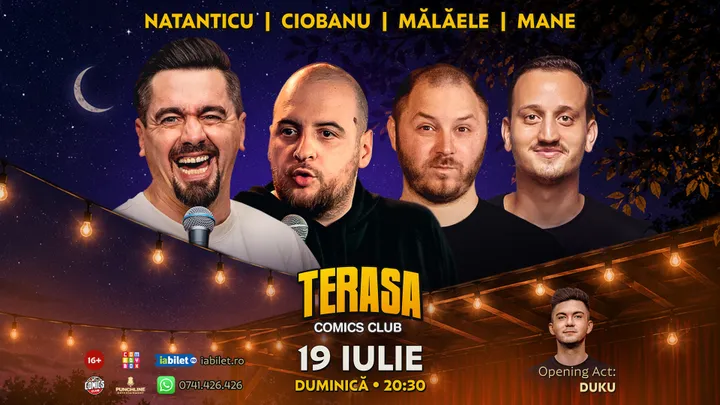 Stand-up cu Natanticu, Ciobanu, Mălăele și Mane Voicu pe Terasa ComicsClub!