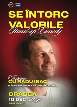 Oradea: Stand-Up Comedy cu Radu Isac - “Se întorc valorile”