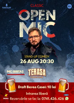 Stand-up Comedy OpenMic pe Terasa ComicsClub!