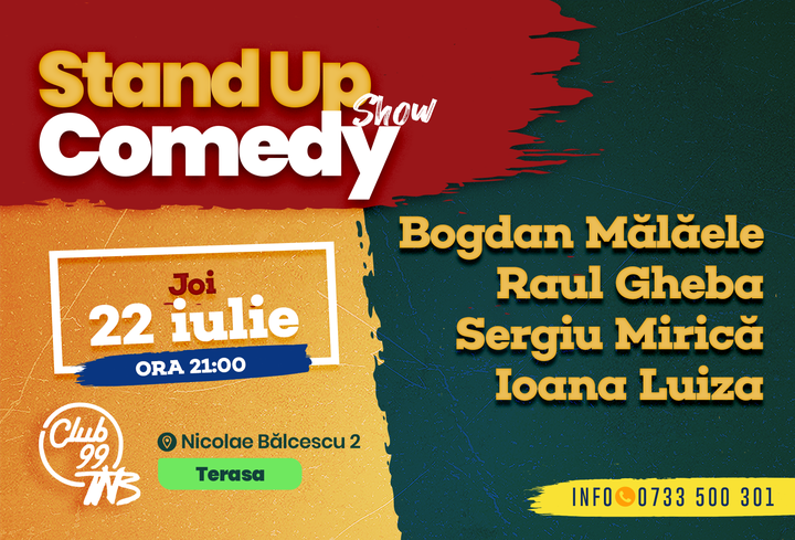 Stand up comedy Bogdan Malaele, Raul Gheba, Sergiu Mirica & Ioana Luiza