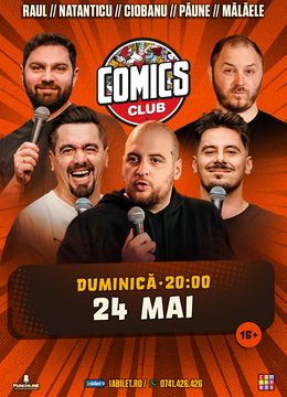 Stand-up cu Natanticu, Andrei Ciobanu, Raul Gheba, Bogdan Mălăele și Păune la ComicsClub!