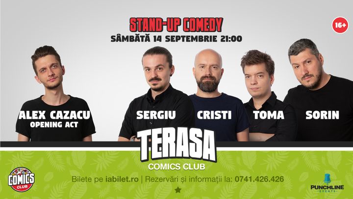 Stand-up cu Sorin, Sergiu, Toma & Cristi pe Terasa Comics Club