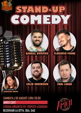 Popești-Leordeni: Stand-up Show cu Gabriel Dumitriu, Florentin Păune, Paul Lungu, Călin Gheorghiu și Georgiana Anghel