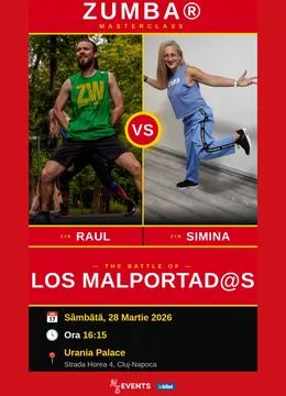 Cluj-Napoca: Zumba Masterclass - The battle of Los Malportad@s cu  Raul  și  Simina