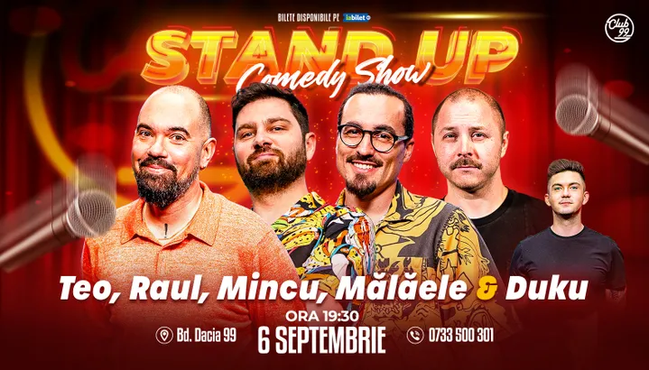 Stand-up Comedy cu Teo, Raul Gheba, Mincu, Mălăele - Duku la Club 99