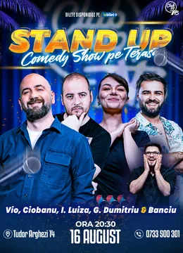 Stand Up Comedy cu Vio, Andrei Ciobanu, Ioana Luiza, Gabi Dumitriu - Banciu la Terasa TNB