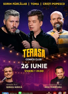 Stand-up cu Cristi Popesco, Toma, Sorin și Mirică pe Terasa ComicsClub!