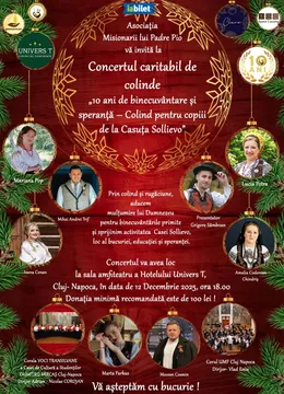 Cluj-Napoca: 10 ani de binecuvântări și sperante - Concert Caritabil de Colinde
