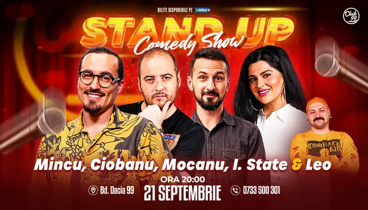 Stand-up Comedy cu Mincu, Andrei Ciobanu, Mocanu, Ioana State - Leo la Club 99