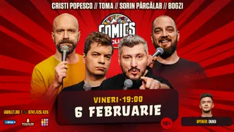 Stand-up cu Cristi Popesco, Toma, Sorin Pârcălab și Bogzi la ComicsClub!
