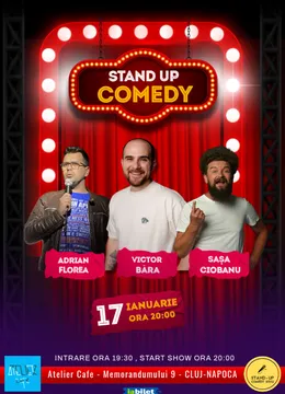 Cluj-Napoca: Stand-Up Comedy cu Băra, Sașa & Adrian