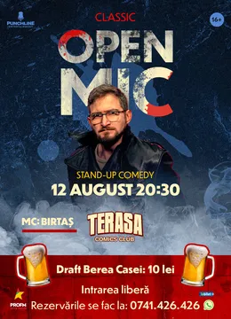 Stand-up Comedy OpenMic pe Terasa ComicsClub!