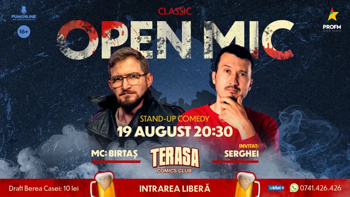 Stand-up Comedy OpenMic pe Terasa ComicsClub!