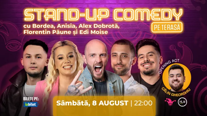The Fool Terasa: Stand-up comedy cu Bordea, Anisia, Florentin Păune, Alex Dobrotă și Edi Moise