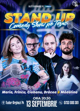 Stand Up Comedy cu Maria Popovici, Frîncu, Andrei Ciobanu, Drăcea - Mădălina Mihai la Terasa TNB