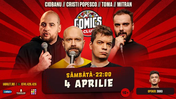 Stand-up cu Toma, Popesco, Andrei și Mitran la ComicsClub!