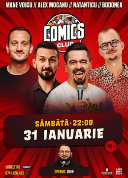 Stand-up cu Natanticu, Mane Voicu, Alex Mocanu și Bodonea la ComicsClub!