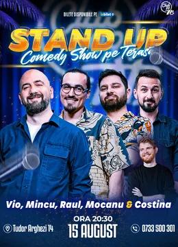 Stand Up Comedy cu Vio, Mincu, Raul Gheba, Mocanu - Tudor Costina la Terasa TNB