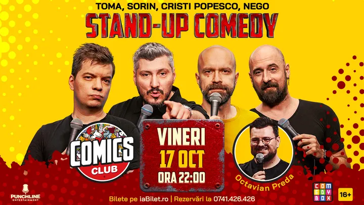 Stand-up cu Cristi Popesco, Toma, Sorin și Nego la ComicsClub!
