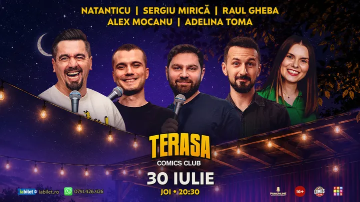 Stand-up cu Natanticu, Mocanu, Mirică, Raul și Adelina pe Terasa ComicsClub!