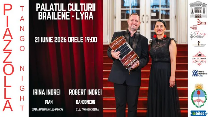 Braila: PIAZZOLLA TANGO NIGHT - Concert de tango argentinian - pian si bandoneon