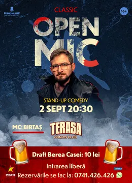Stand-up Comedy OpenMic pe Terasa ComicsClub!