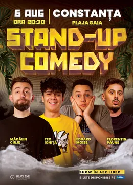 Constanta: Stand-Up Comedy pe terasă cu Mădălin Cîrje, Florentin Păune, Eduard Moise și Teo Ioniță
