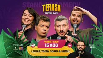 Stand-up Comedy cu Sorin, Toma, Virgil și Ioana Luiza pe Terasa ComicsClub!