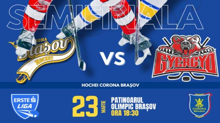 Brasov: Meci 2 semifinala Erste Liga: Hochei  Corona Brașov - ACSH Gheorgheni