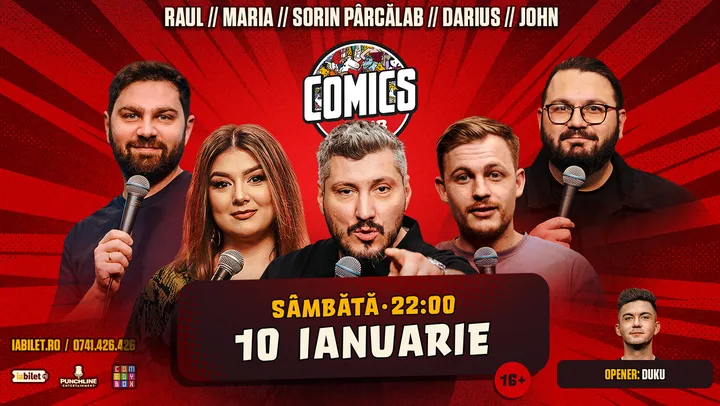 Stand-up cu Toma, Sorin Pârcălab, Darius și John la ComicsClub!