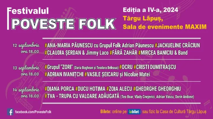 Târgu Lapus: Festivalul Poveste Folk - editia a-4 a