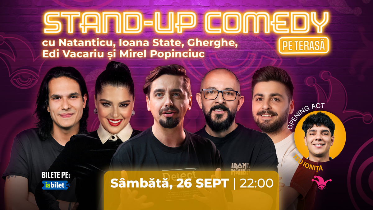 The Fool Terasa: Stand-up comedy cu Natanticu, Ioana State, Gherghe, Edi Vacariu și Mirel Popinciuc