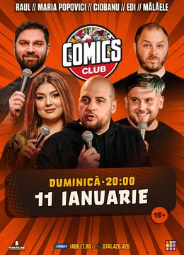 Stand-up cu Maria Popovici, Andrei Ciobanu, Raul Gheba și Bogdan Mălăele la ComicsClub!
