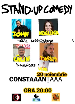 Constanța: Stand-Up Comedy cu John, Adelina, Calin, Darius și Vladimir | Total Neprofesioniști