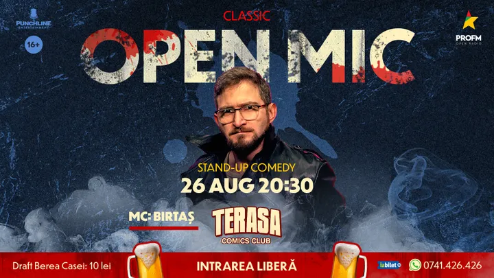 Stand-up Comedy OpenMic pe Terasa ComicsClub!