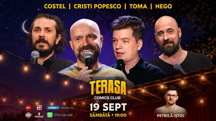 Stand-up cu Cristi Popesco, Toma, Costel și Nego pe Terasa ComicsClub!