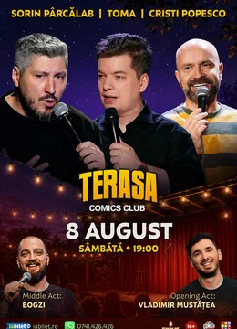 Stand-up cu Cristi Popesco, Toma, Sorin Pârcălab și Bogzi pe Terasa ComicsClub!