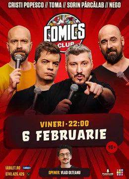 Stand-up cu Cristi Popesco, Toma, Sorin Pârcălab și Nego la ComicsClub!