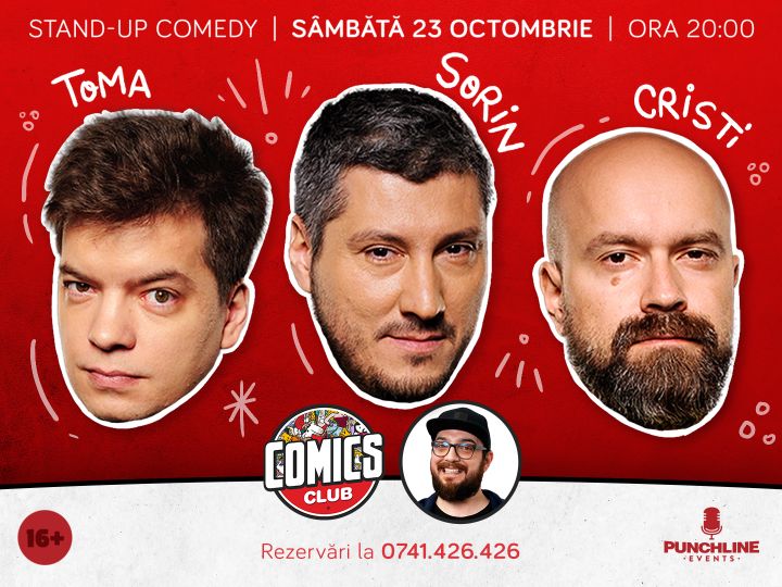 Stand-up cu Cristi, Toma și Sorin în ComicsClub!